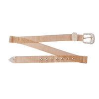 Most Wanted - Women's Glamour Metallic Mesh Belt With Rhinestone Bling Buckle