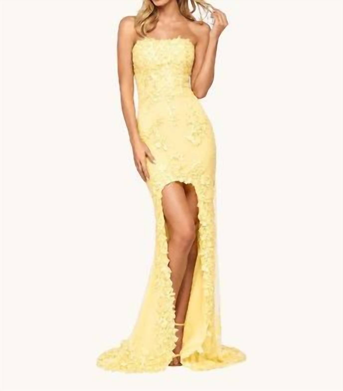 Sherri Hill - Embroidered Lace High-low Gown