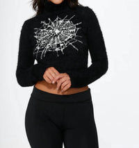 Orchid Bloom - Cropped Spider Sweater