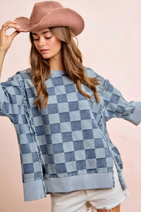 Bibi - Open Seam Detail Short Sleeve Top