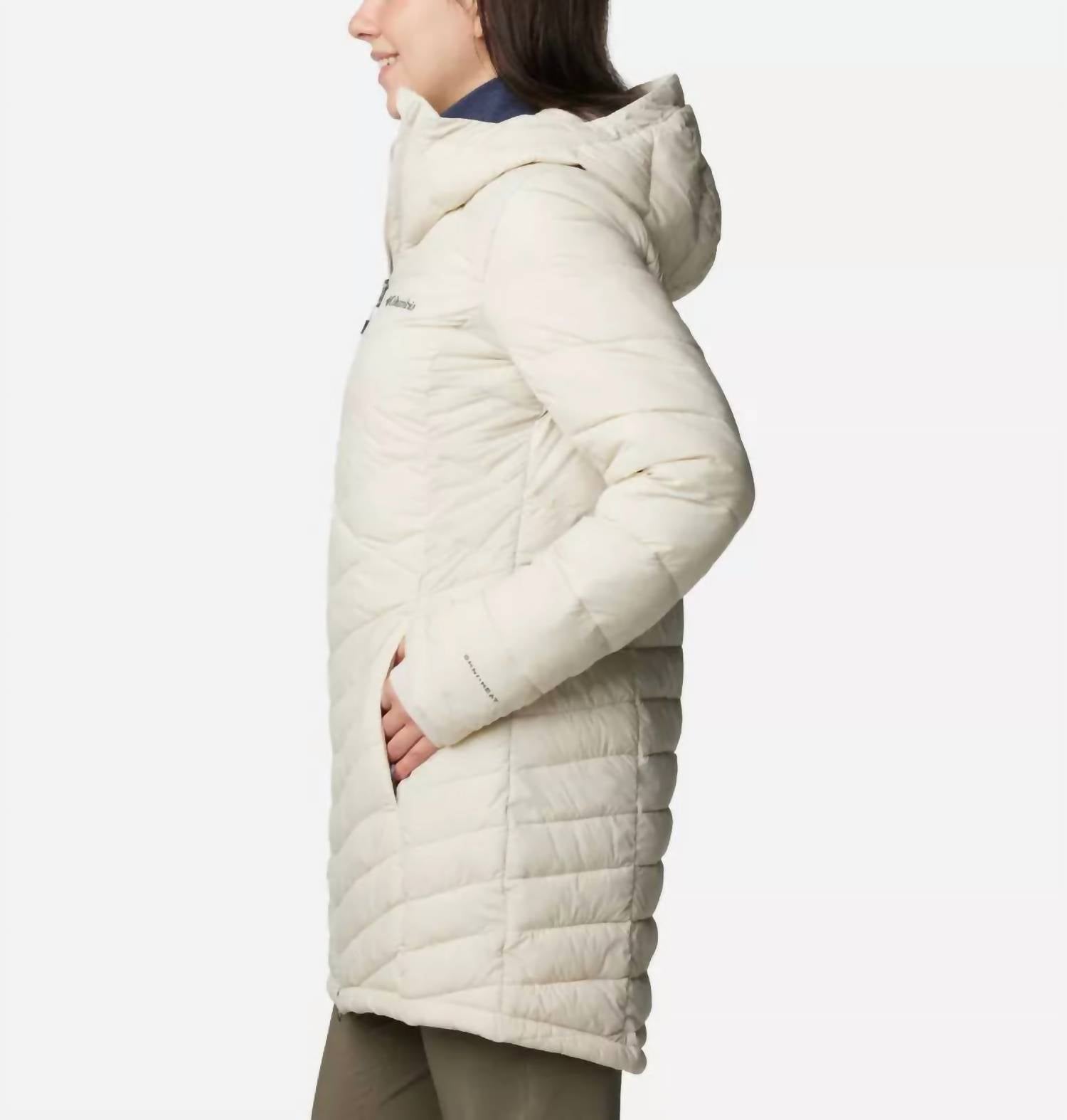 Columbia Joy Peak Ii Mid Jacket in dark stone - women's jacket - detail view