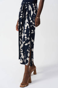 Joseph Ribkoff - Floral Wrap Front Cropped Pants