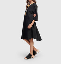 ALEMBIKA Kenzie Shirt Dress in tulips - women's dress - alternate view