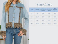 Young Threads - Ice-washed Denim Jacket With Lace