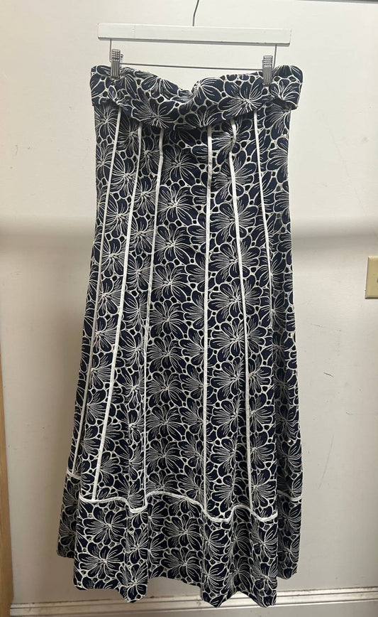 Tcec - Women's Floral Piping Strapless Midi Dress