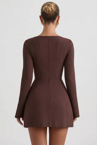 Oh Polly - Taesha Square-neck Structured Tulip Mini Dress