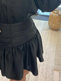 Art & Love Usa - Satin Ruffle Hem Shirtdress