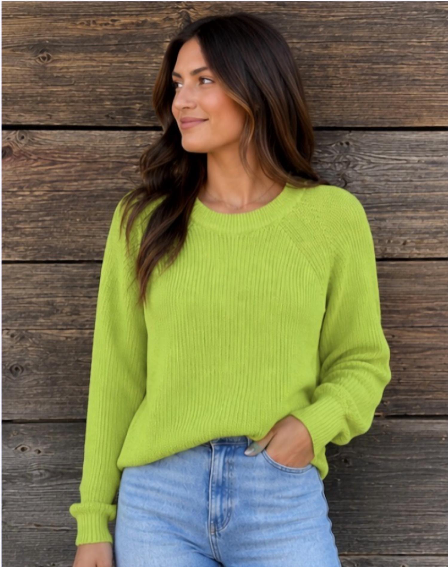 Autumn Cashmere - Scallop Shaker Crew Sweater
