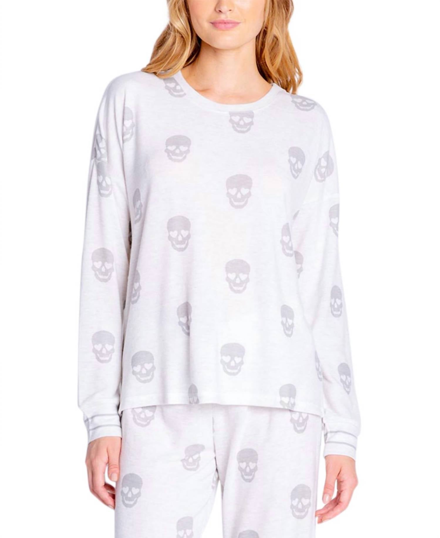 Insomniax - Butter Jersey Printed Long Sleeve Pajama Top