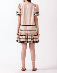 Celina Moon Jules Tier Dress in taupe 1 - women's dress - alternate view