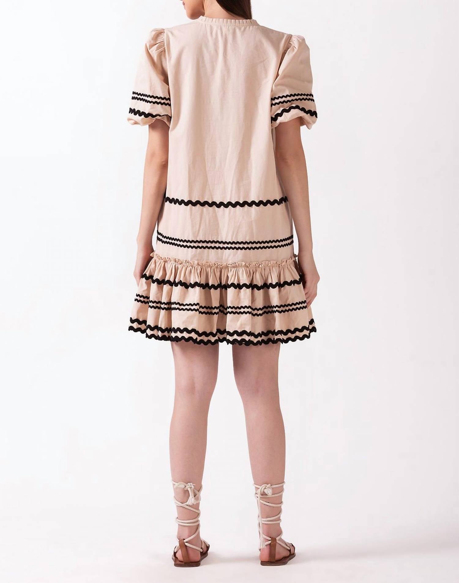 Celina Moon Jules Tier Dress in taupe 1 - women's dress - alternate view