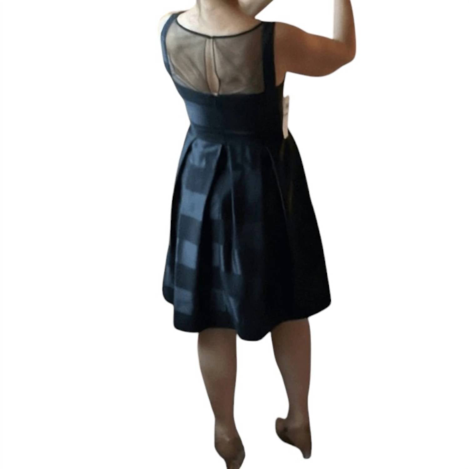 London Times - Sheer Top Fit And Flare Dress