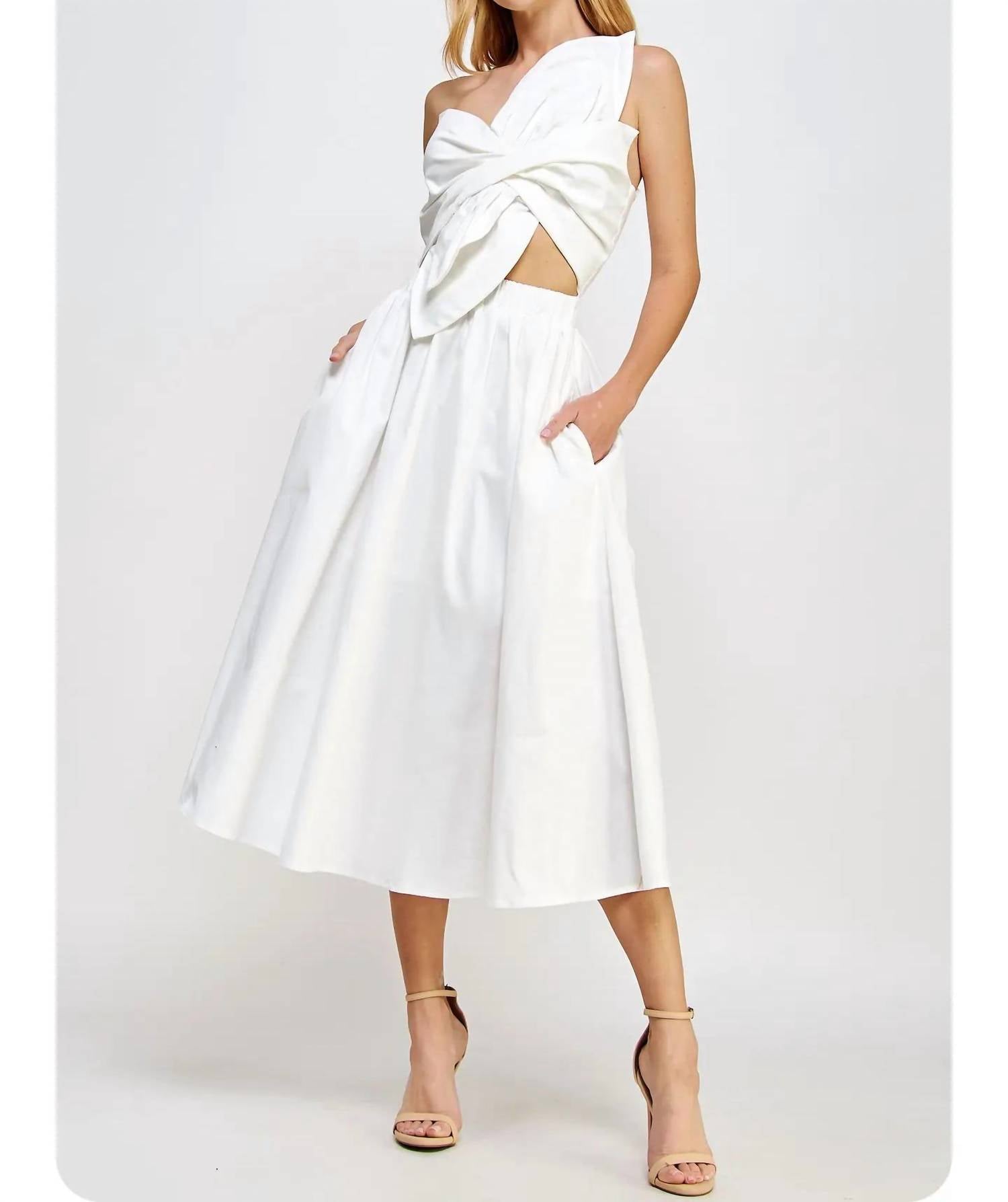 Strut & Bolt - Knotted Flower Bow Midi Dress