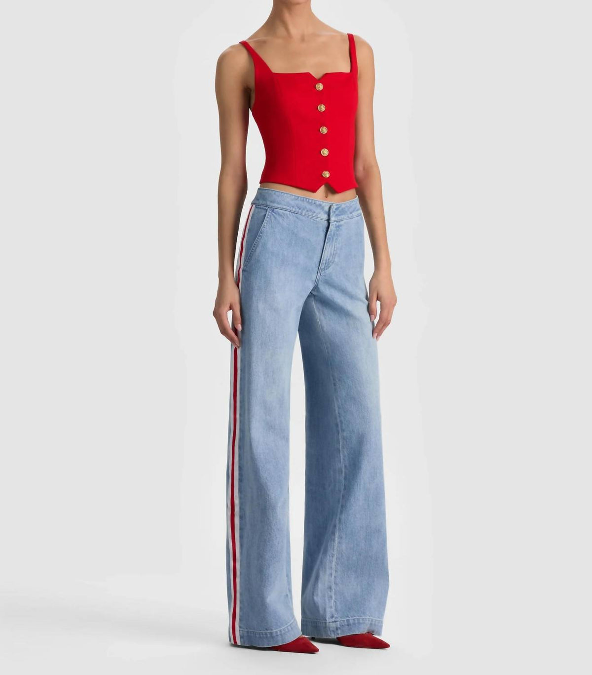 Alice + Olivia - Women's Kelcey Button Front Top