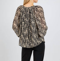 Rails Indi Babydoll Blouse in spotted shibori - women's blouse - detail view