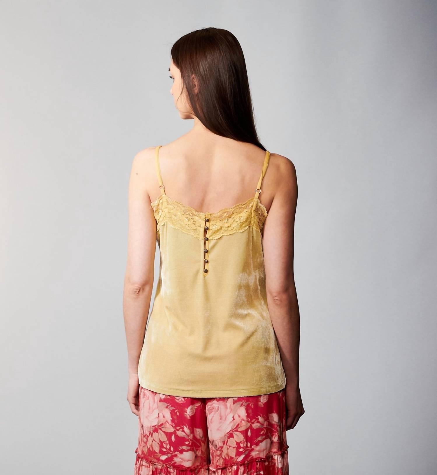 Aratta - Velvet Lace Trim Camisole Top