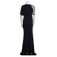 Badgley Mischka - One Shoulder Beaded Formal Maxi Dress