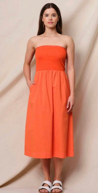 Sundry - Mixed Media Strapless Dress
