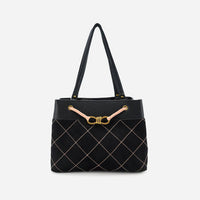 Like Dreams - Women's Velvet Knot Quilted Shoulder Tote Bag