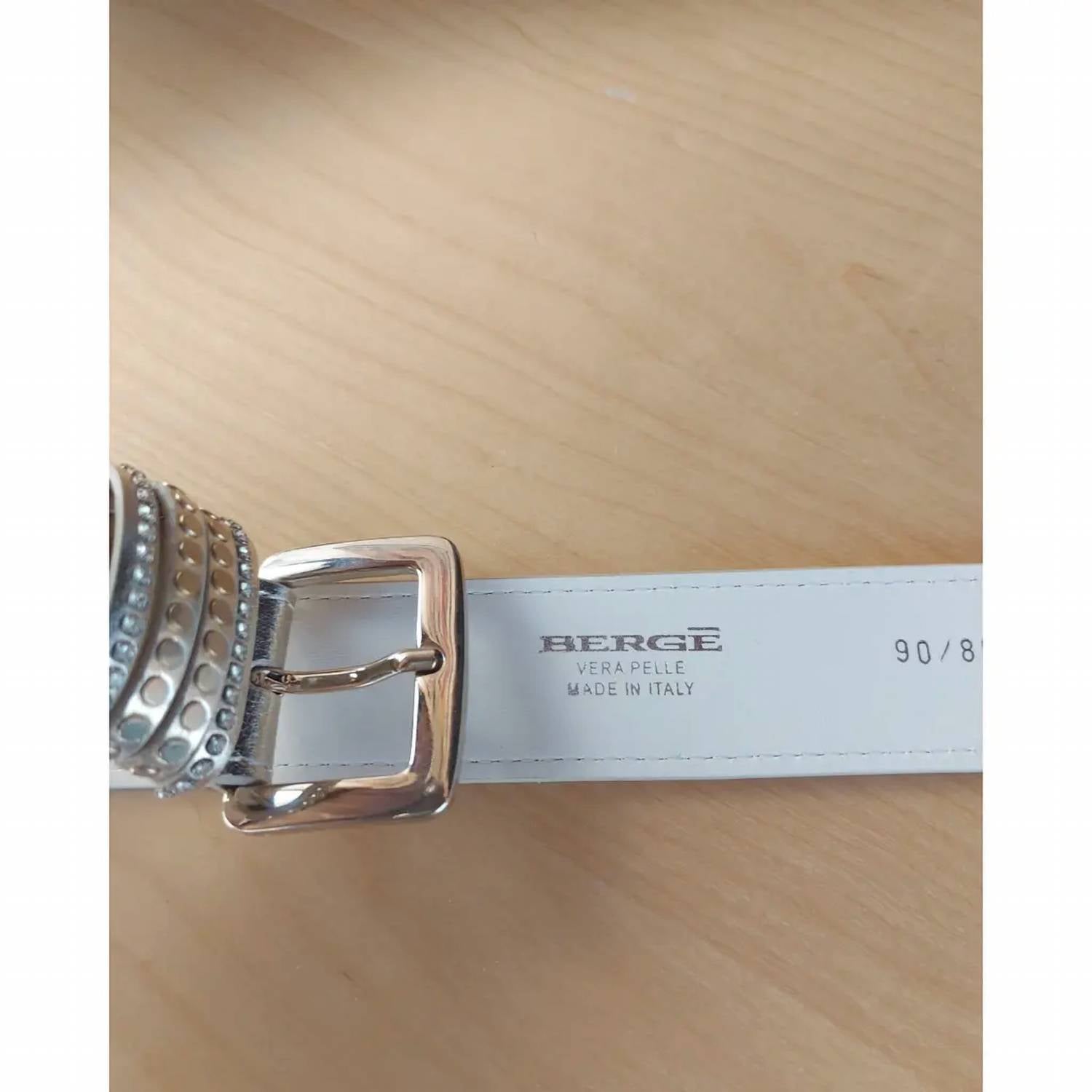 Berge - WOMEN'S SKINNY LEATHER BELT WITH GOLD LINKS