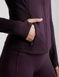 BEYOND YOGA pacer fleece full-zip jacket in eggplant - women's jacket - alternate view