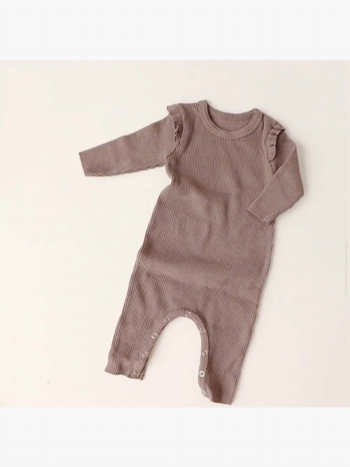 Peekaboo - Girls' Flutter Sleeve Ribbed Romper