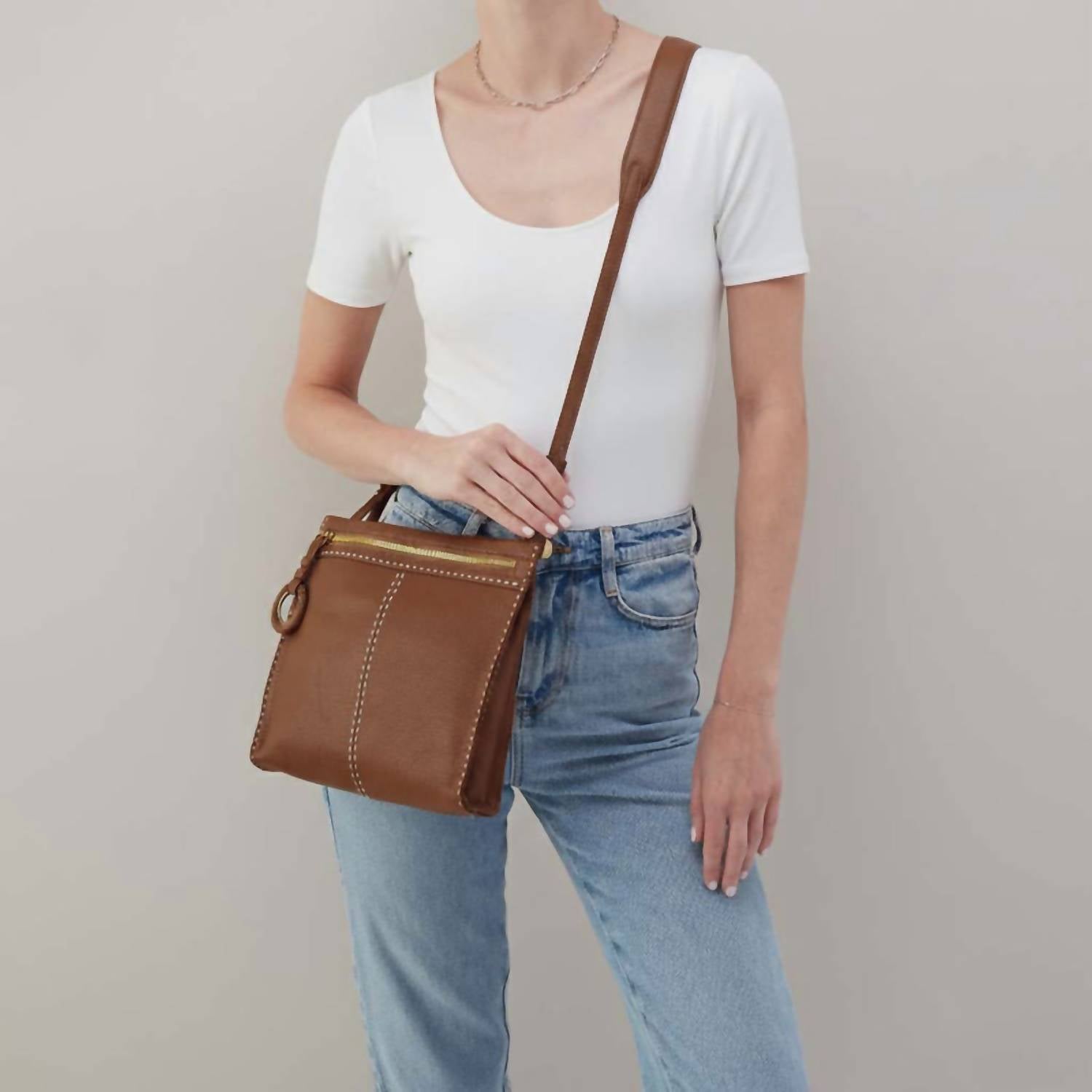 HOBO Women's Medium Crossbody Bag in timber brown - women's bag - alternate view