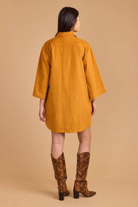 Double A Colette Mini Dress in amber cord - women's dress - detail view