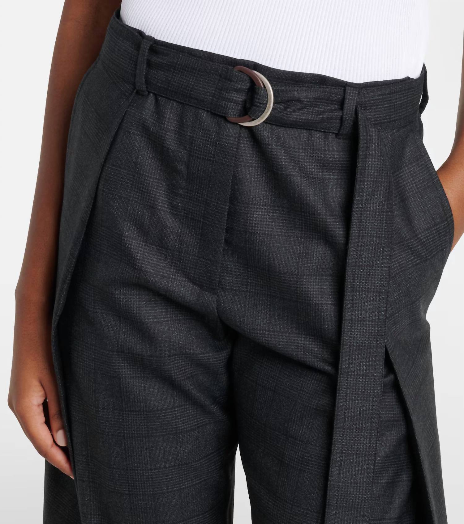 Loewe - Women's Check Belted Trouser With Front Pleat