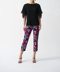 Joseph Ribkoff - Silky Knit Straight Top With Lace