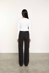 Enza Costa - Silk Knit Long Sleeve Tuck Top