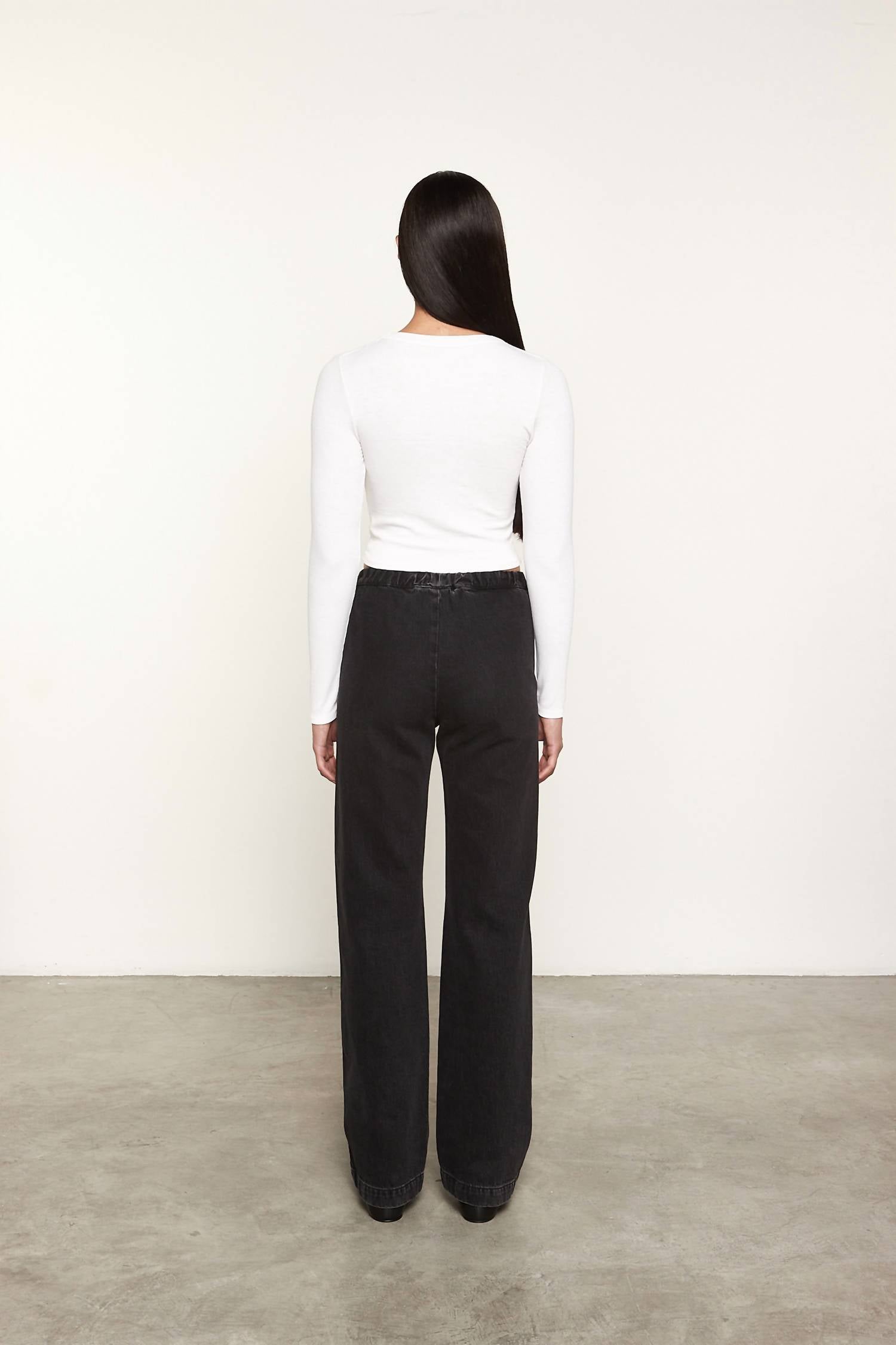 Enza Costa - Silk Knit Long Sleeve Tuck Top
