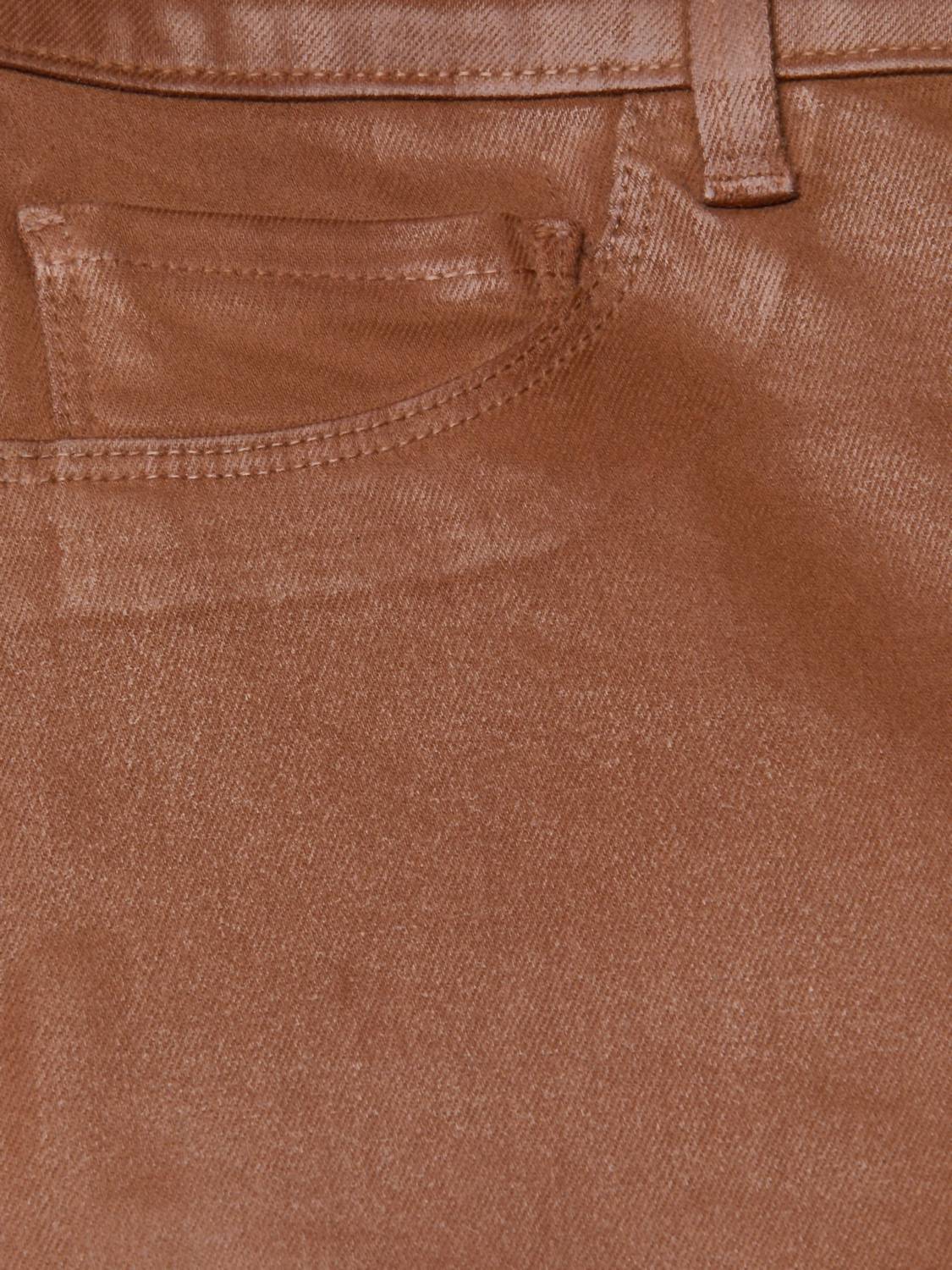 L'Agence Margot Coated Cropped Skinny Jeans in cognac - women's jeans - view 4