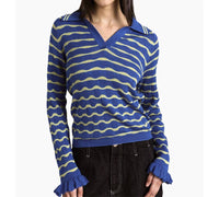 Damson Madder - Silvia Cotton Merino Blend Polo Jumper