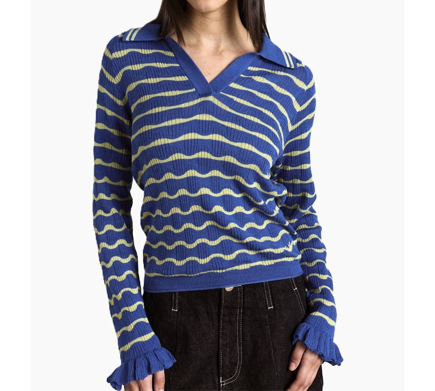 Damson Madder - Silvia Cotton Merino Blend Polo Jumper