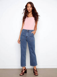 Charlie B - Cropped Utility Pocket Jeans