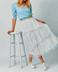Mystree - Asymmetrical Ruffle Tulle Skirt