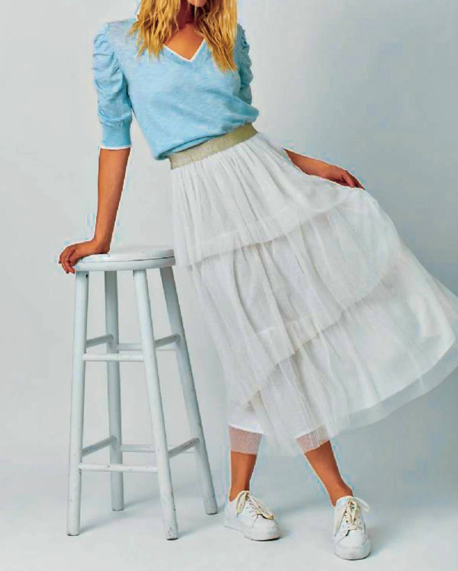 Mystree - Asymmetrical Ruffle Tulle Skirt
