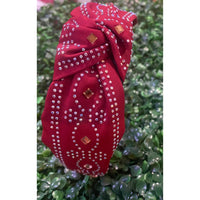 Pink Panache - Rhinestone Bandana Top Knot Headband