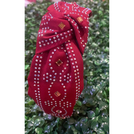 Pink Panache - Rhinestone Bandana Top Knot Headband