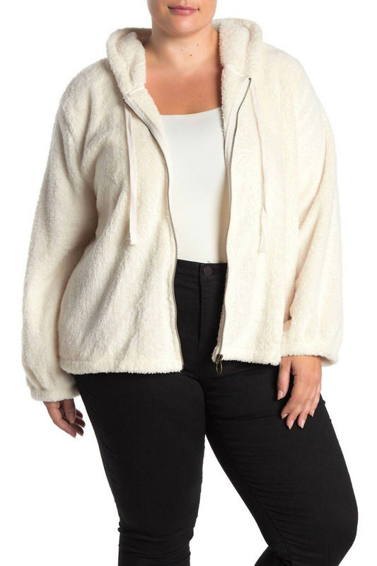 Bobeau - Faux Fur Front Zip Ultra Plush Soft Hoodie