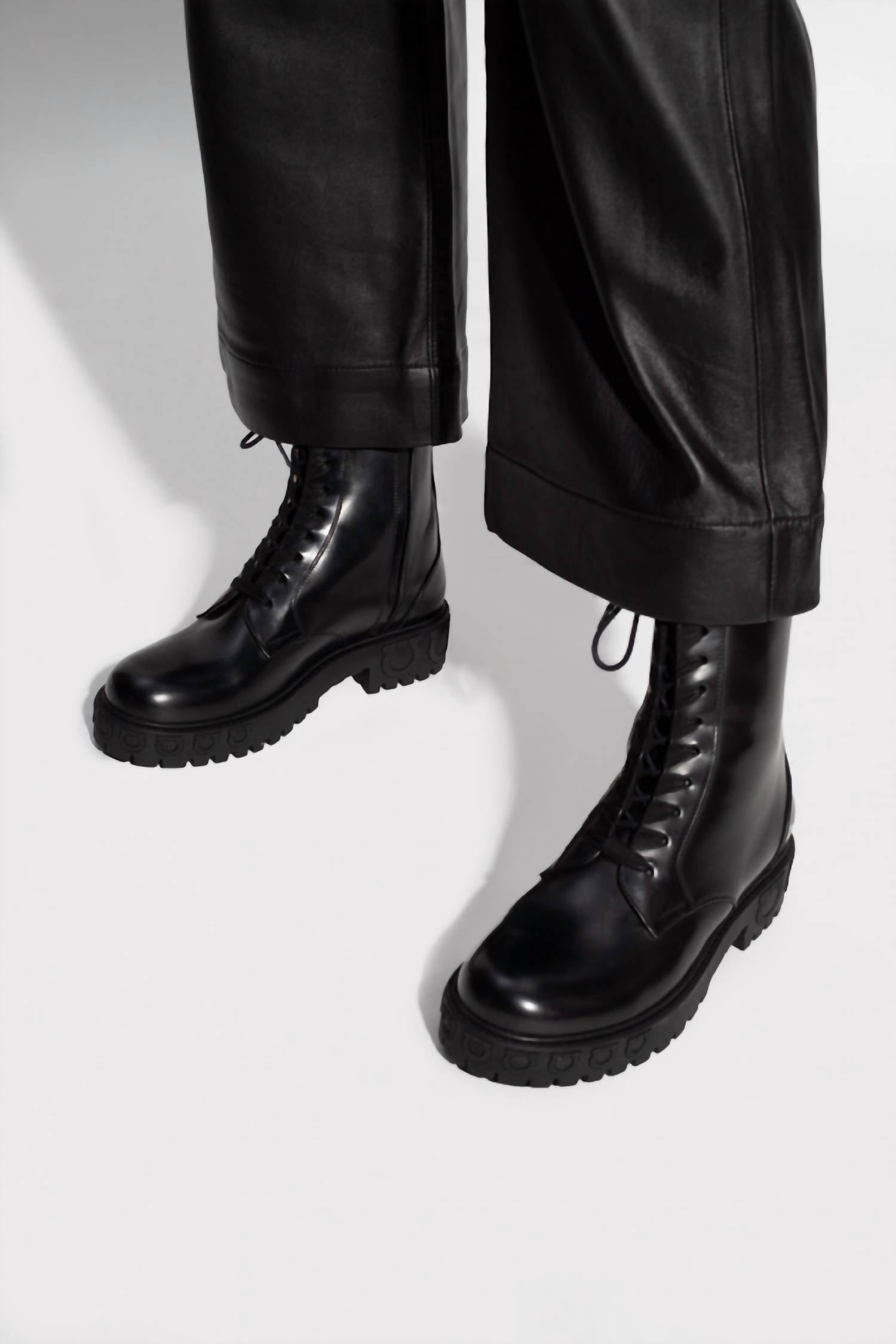 Salvatore Ferragamo - Women's Leather Combat Boots