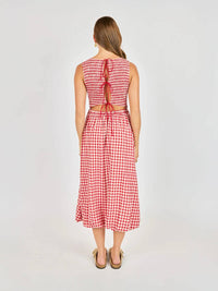 Sadie & Sage - Apple Butter Gingham Midi Dress