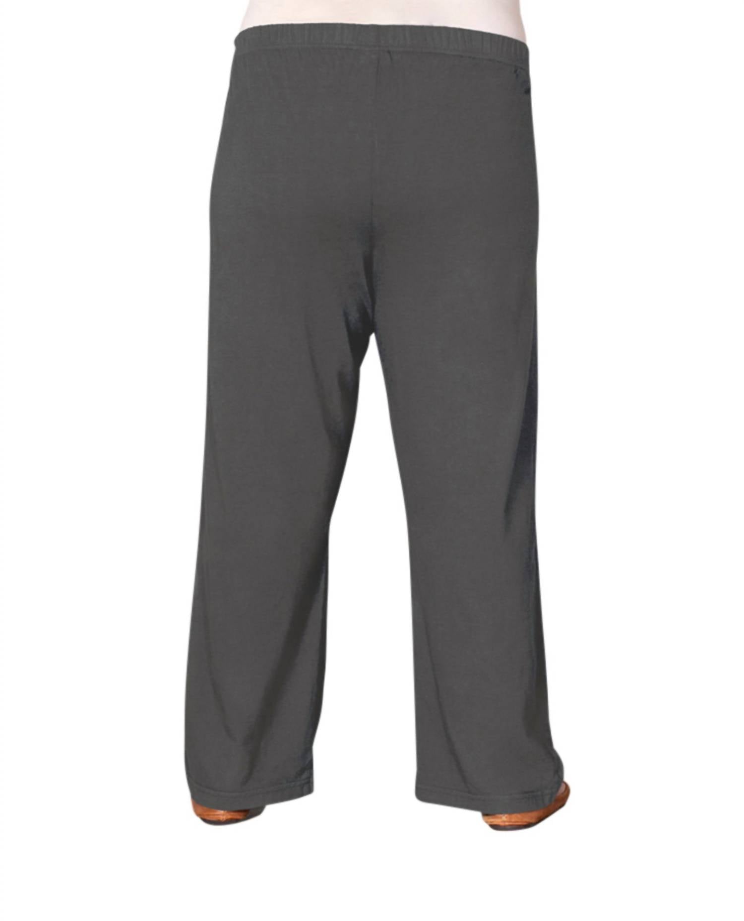 On The Plus Side - Wide Leg Cotton Knit Pants - Plus