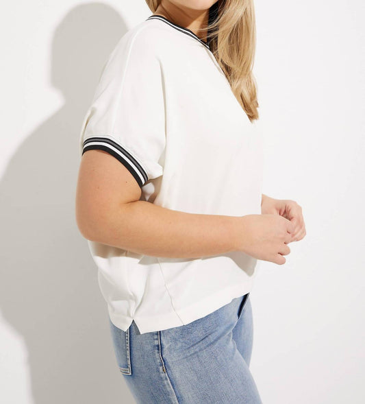 Joseph Ribkoff - Striped Trim Top