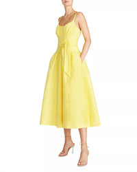 Ml Monique Lhuillier - Daffodil Jacquard Fit And Flare Midi Dress