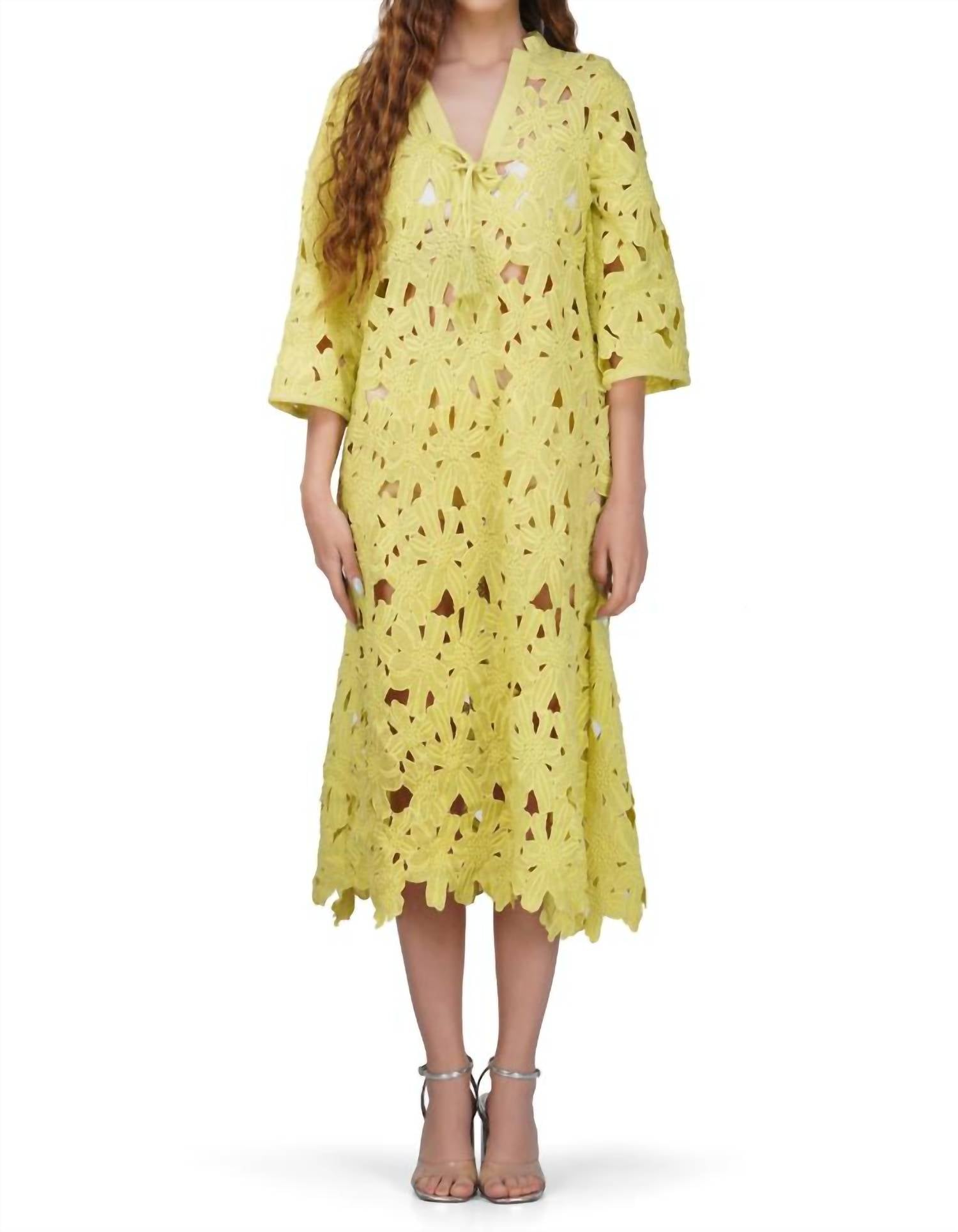 America & Beyond - Fall for Neon Floral Lace Cover Up Dress