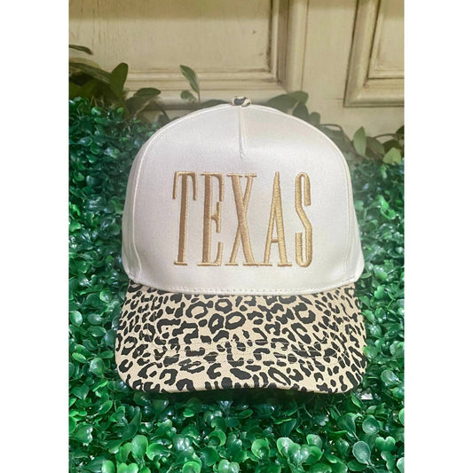 Fashion City - Women's Texas Embroidery Leopard Two Toned Trucker Hat
