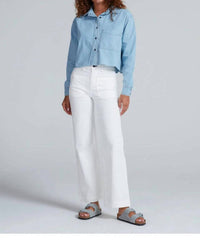 Askk Ny - Denim Cropped Denim Shirt