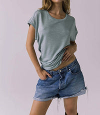 Chaser Wylie Cap Sleeve Tee in garden sage - women's t-shirt - alternate view